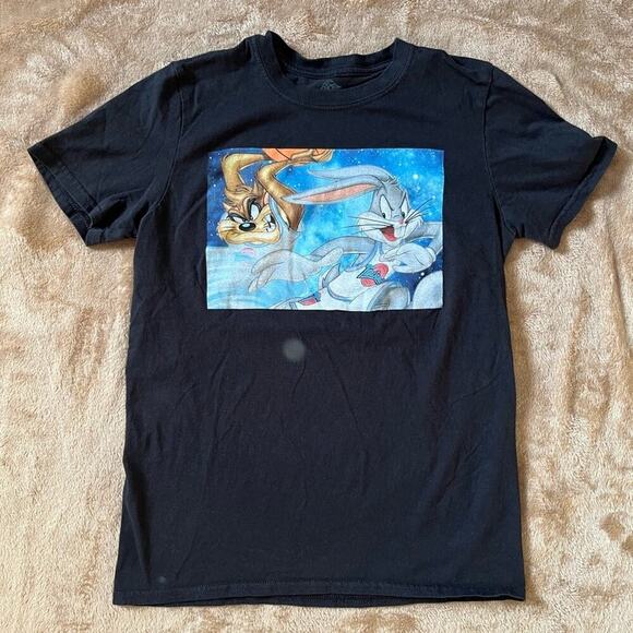 Unknown Other - Vintage 90s Space Jam Looney Tunes Bugs Bunny Black T-Shirt Size Small